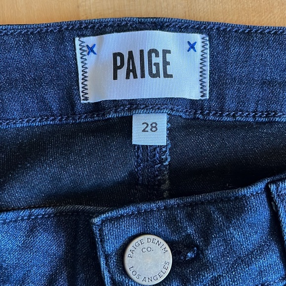 PAIGE 👖Verdugo Crop Skinny Jeans Ladies’ Size 28 Dark Blue Made in USA - Picture 6 of 13